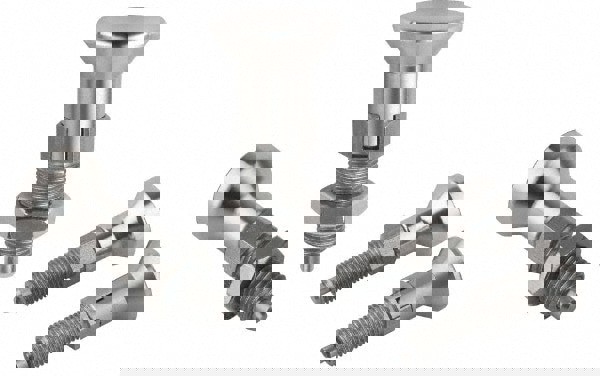 M10x1, 15mm Thread Length, 5mm Plunger Diam, Lockout Knob Handle Indexing Plunger